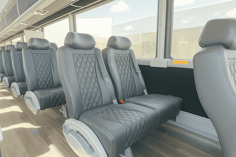 interior of Shreveport Shuttle Bus Rentals charter bus